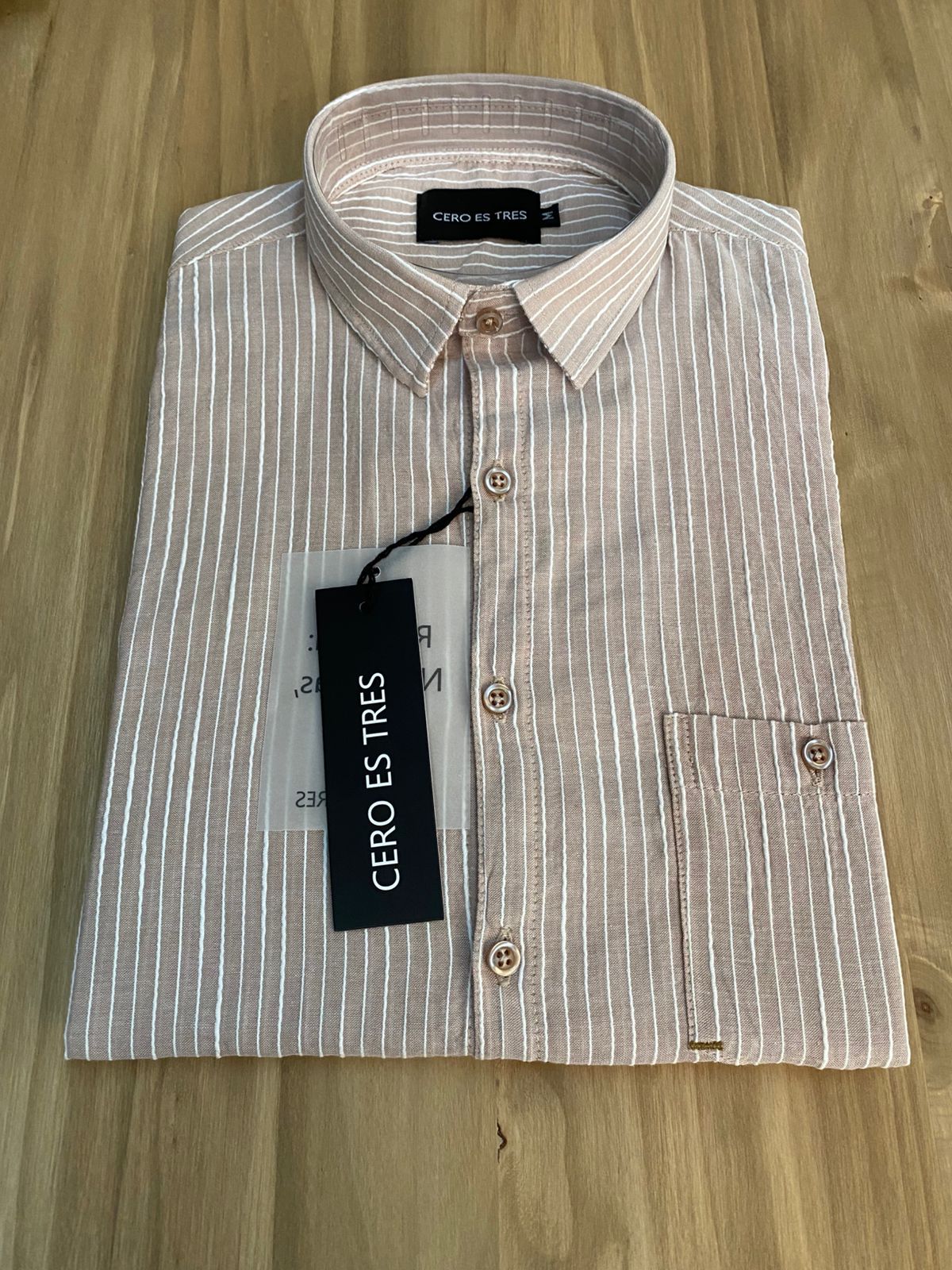 6532REGSPBE - CAMISA MERLOT BEIGE